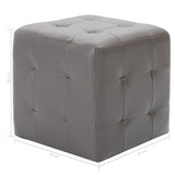 vidaXL Pouffe 2 pcs 30x30x30 cm artificial leather grey