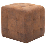 vidaXL Poef 2 st 30x30x30 cm kunstsuède brun