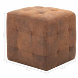 vidaXL Poef 2 st 30x30x30 cm kunstsuède brun