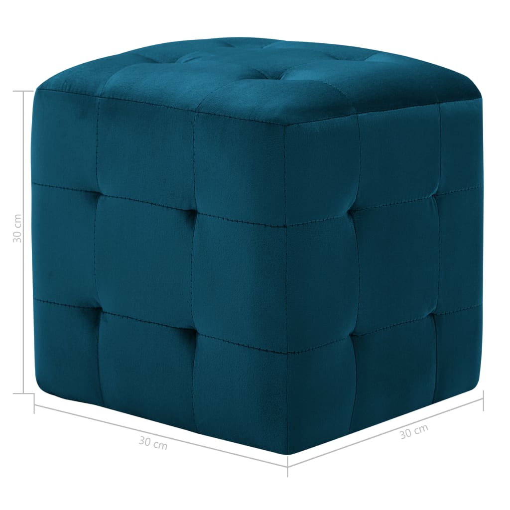 vidaXL Ottomans 2 pcs 30x30x30 cm velvet blue