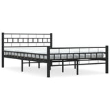 vidaXL Bed Frame Steel Black 140x200 cm