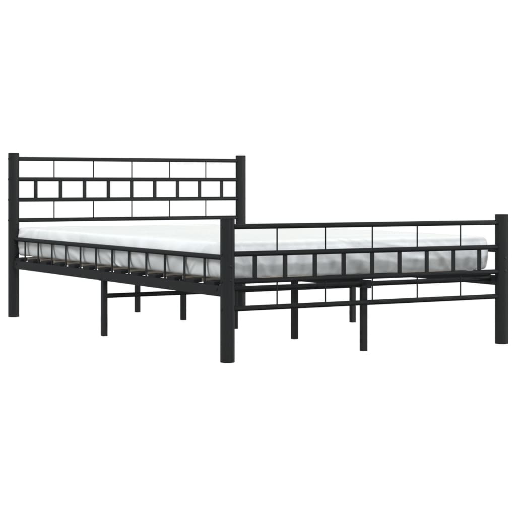 vidaXL Bed Frame Steel Black 140x200 cm