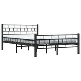 vidaXL Bed Frame Steel Black 140x200 cm