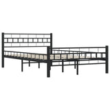 vidaXL Bed Frame Steel Black 140x200 cm