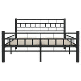 vidaXL Bed Frame Steel Black 140x200 cm