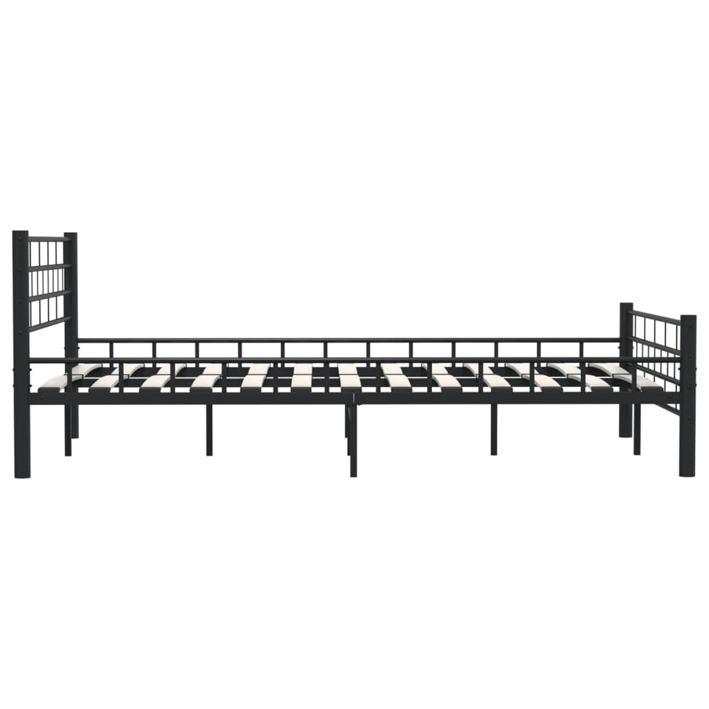 vidaXL Bed Frame Steel Black 140x200 cm