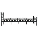 vidaXL Bed Frame Steel Black 140x200 cm