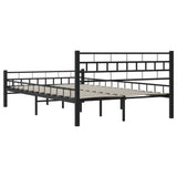 vidaXL Bed Frame Steel Black 140x200 cm