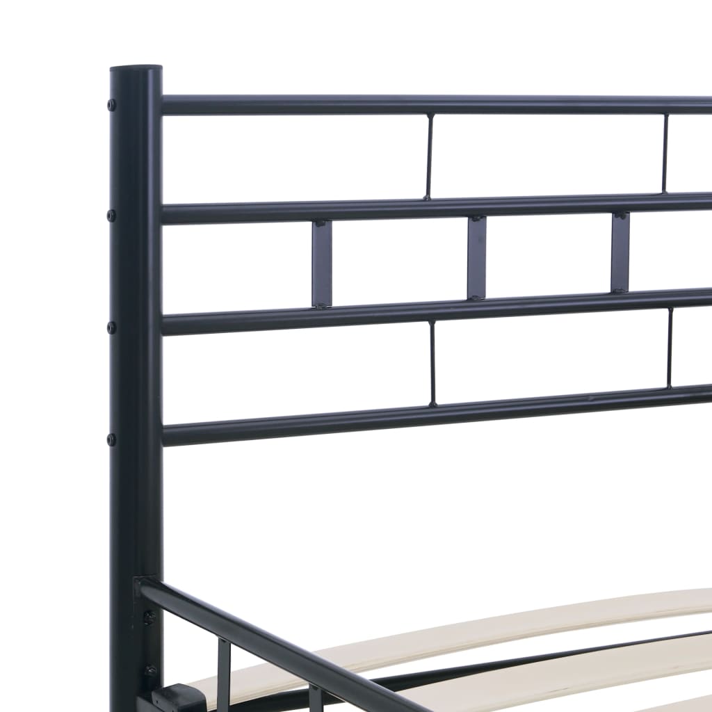 vidaXL Bed Frame Steel Black 140x200 cm
