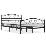 vidaXL Bed Frame Steel Black 120x200 cm