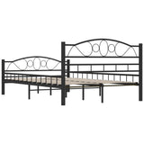 vidaXL Bed Frame Steel Black 120x200 cm