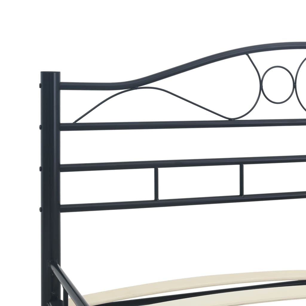 vidaXL Bed Frame Steel Black 120x200 cm
