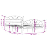 vidaXL Bed Frame Steel Black 120x200 cm