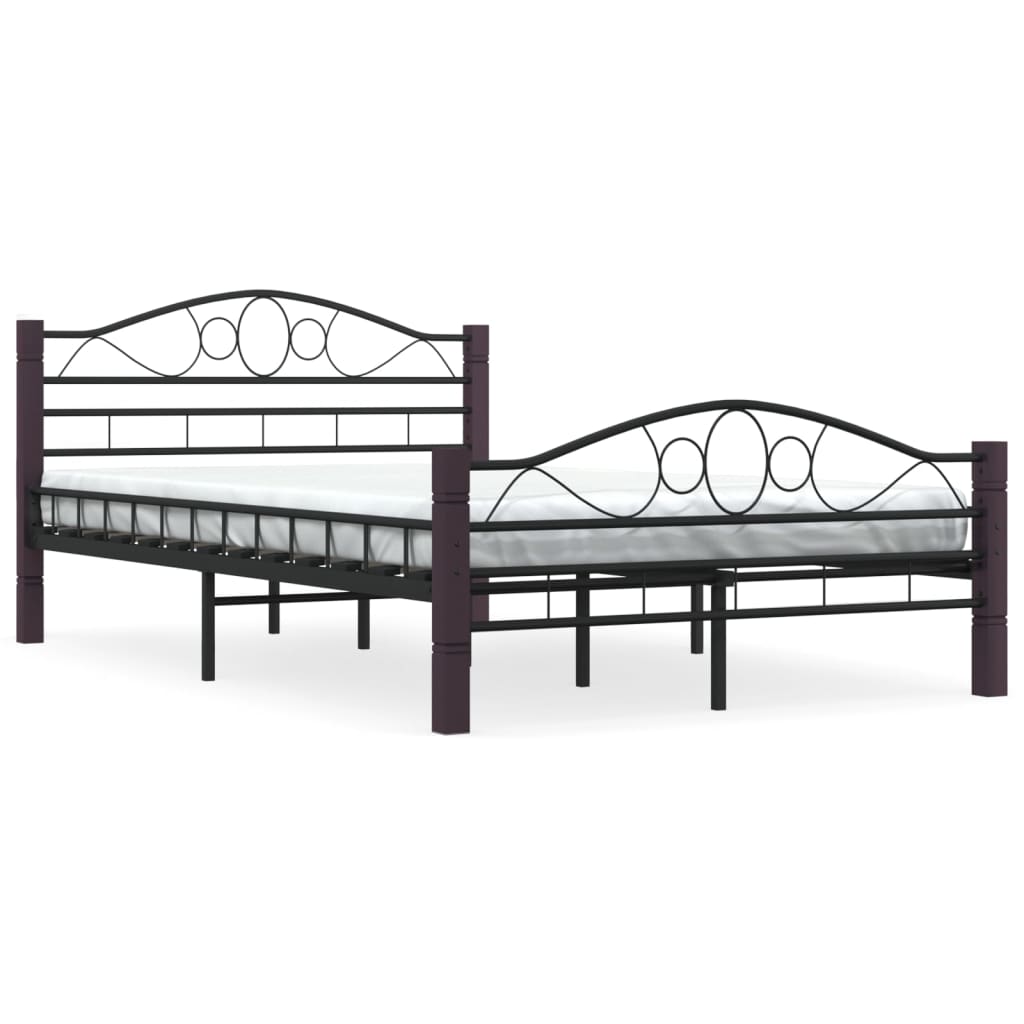 vidaXL Metal Bed Frame Black 120x200 cm