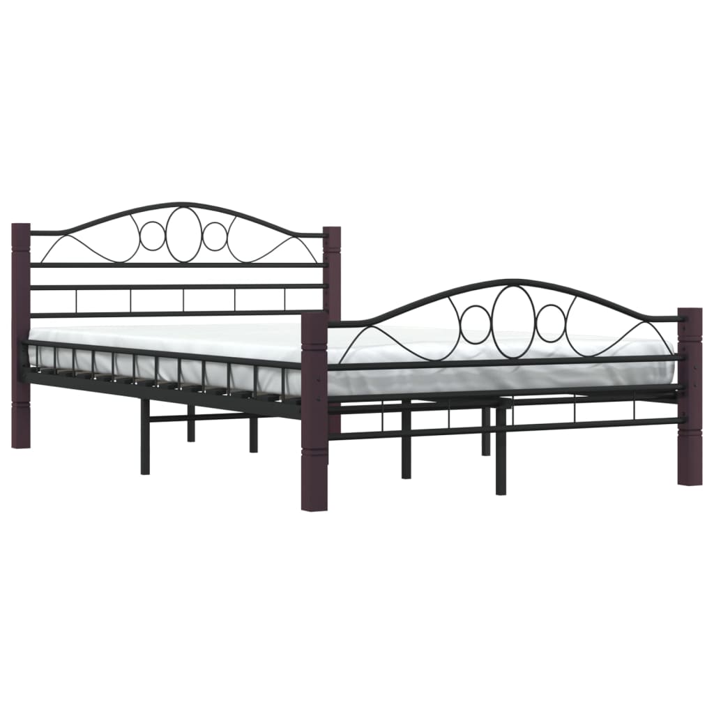 vidaXL Metal Bed Frame Black 120x200 cm