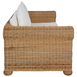 vidaXL 2-Piece Sofa Set with Cushions Natural Rattan
