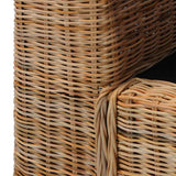 vidaXL 2-Piece Sofa Set with Cushions Natural Rattan