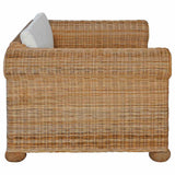 vidaXL 2-Piece Sofa Set with Cushions Natural Rattan
