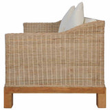 vidaXL 2-Piece Sofa Set with Cushions Natural Rattan