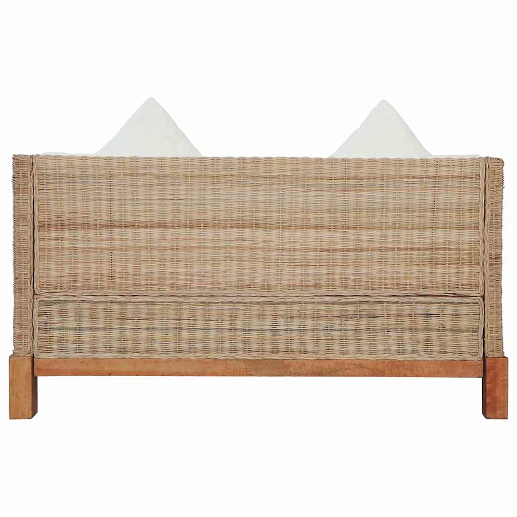 vidaXL 2-Piece Sofa Set with Cushions Natural Rattan