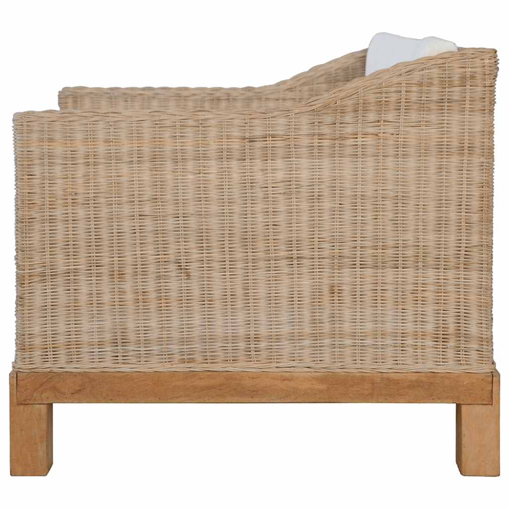 vidaXL 2-Piece Sofa Set with Cushions Natural Rattan