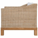 vidaXL 2-Piece Sofa Set with Cushions Natural Rattan