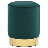 vidaXL Stool velvet 28 x 36 cm dark green and gold