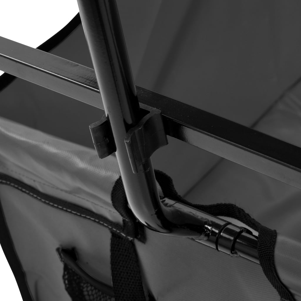 vidaXL Folding Hand Cart with Canopy Steel Grey
