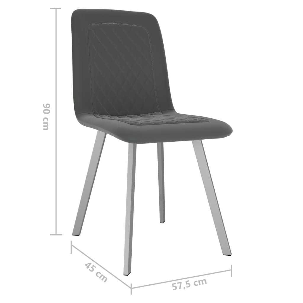 vidaXL Eetkamerstoelen 2 st fluweel grijs