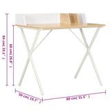 vidaXL Bureau 80x50x84 cm wit en natuurlijk