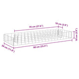 vidaXL Gabion Raised Garden Bed 90x30x10 cm Galvanised Steel