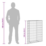 vidaXL Gabion Planter Trapezoid 80x20x100 cm Galvanized Steel