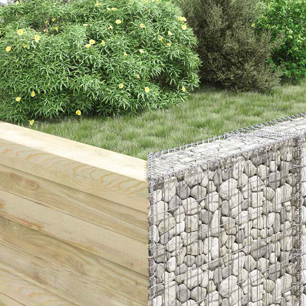 vidaXL Gabion Planter Trapezoid 80x20x100 cm Galvanized Steel