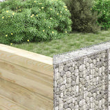 vidaXL Gabion Planter Trapezoid 80x20x100 cm Galvanized Steel