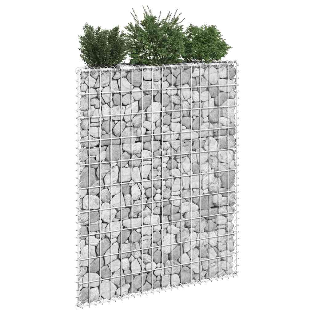 vidaXL Gabion Planter Trapezoid 80x20x100 cm Galvanized Steel