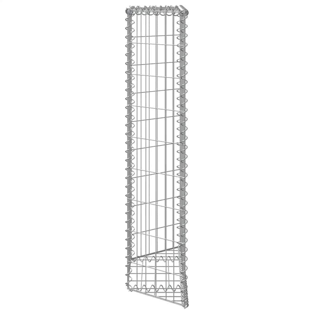 vidaXL Gabion Planter Trapezoid 80x20x100 cm Galvanized Steel