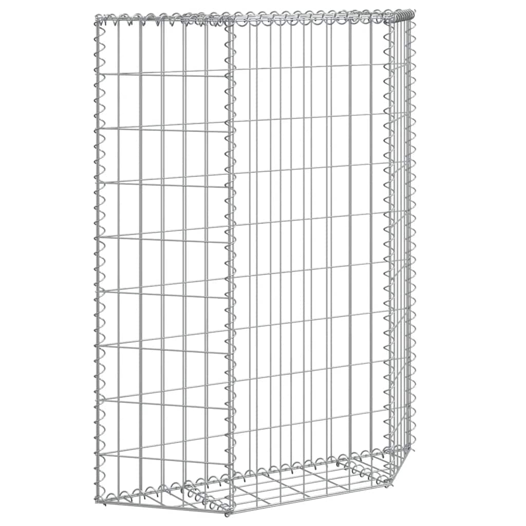 vidaXL Gabion Planter Trapezoid 80x20x100 cm Galvanized Steel