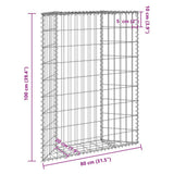 vidaXL Gabion Planter Trapezoid 80x20x100 cm Galvanized Steel
