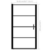 vidaXL Douchedeur 81x195 cm gehard glas zwart