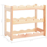 vidaXL Wine Rack for 12 Bottles Pine Wood