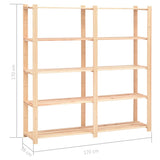 vidaXL Opbergrek 5-laags 170x38x170 cm massief grenenhout 500 kg