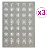 vidaXL Pegboard wall-mounted 3 pcs 40x58 cm steel