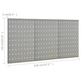 vidaXL Pegboard wall-mounted 3 pcs 40x58 cm steel