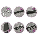 vidaXL Pegboard Wall-Mounted 3 pcs 40x58 cm Steel