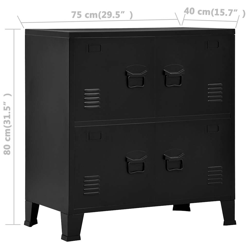 vidaXL Opbergkast industrieel 75x40x80 cm staal zwart