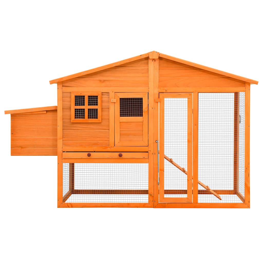 vidaXL Chicken Coop with Nest Box Solid Pinewood