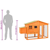 vidaXL Chicken Coop with Nest Box Solid Pinewood