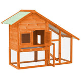 vidaXL Rabbit Hutch 140x63x120 cm Solid Fir Wood