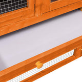 vidaXL Rabbit Hutch 140x63x120 cm Solid Fir Wood