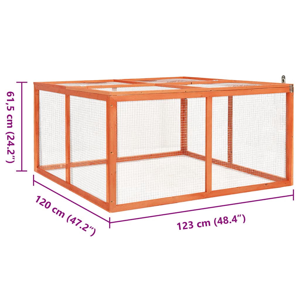 vidaXL Konijnenhok 124x120x60 cm massief vurenhout